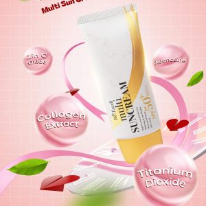 Kem Chống Nắng Multi Sun Cream SPF 50+/PA+++, chống nắng toàn diện, bảo vệ da trước tác động của ánh mặt trời và môi trường. Hỗ trợ chống nhăn, hỗ trợ chống lão hóa… Quy cách: Hộp gồm 1 sản phẩm Dung tích: 50ml Xuất xứ: Hàn Quốc